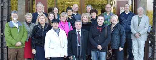Group photo of American delegation and officials from Vasyl Steafnyk Precarpathian National University.