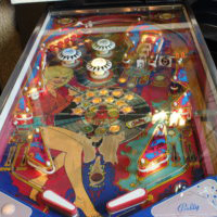 Playfield of a dolly parton pinball machine