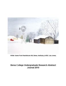 2019 Berea Abstract Journal Cover