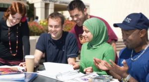 College students serving