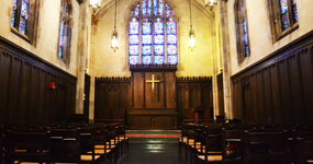 Stained glass in Danforth Chapel
