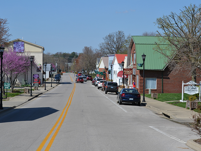 A view of Old Town Berea from N. Broadway St.