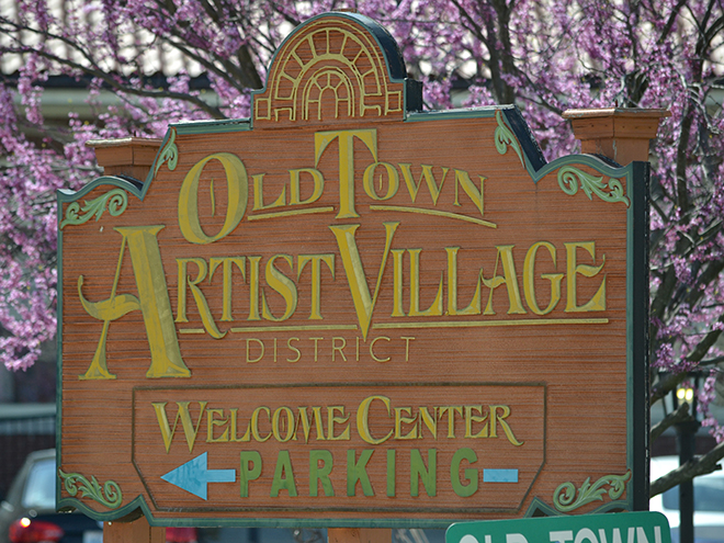 Old Town Artist Village District sign