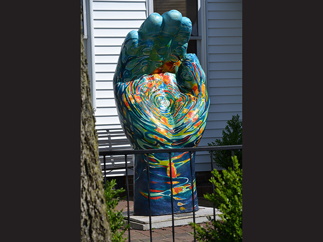 One of the many hand statues to be found in Berea, KY
