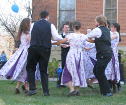 Country Dancers gather outside