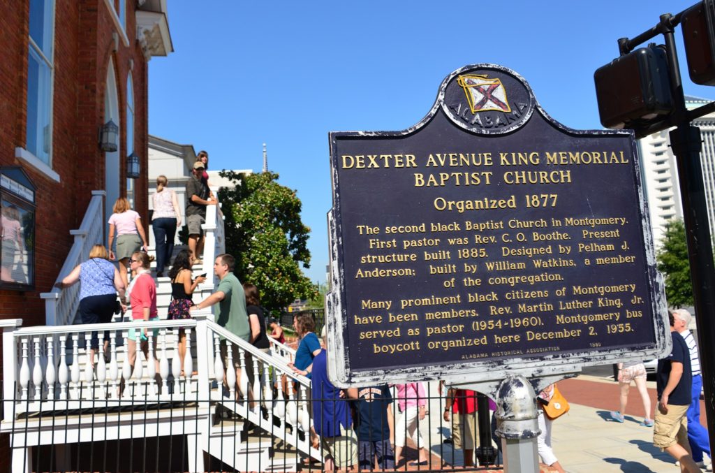 Civil Rights Tour group visits Dexter Avenue King Memorial Baptist Church in Montgomery, Alabama