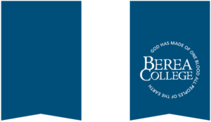 Berea College logo on Berea Blue ribbon