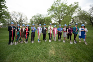 Members of the science and nursing faculty pose alongside Lyle Roelofs and Chad Berry.