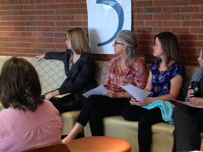 A group of staff at staff forum.