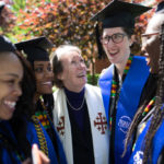 Rev. Loretta Reynolds with four students chaplain on their graduation day