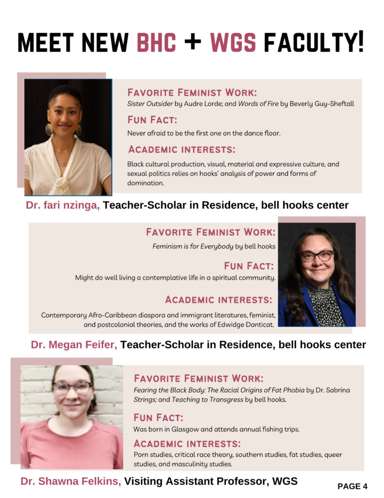 Meet New BHC and WGS Faculty