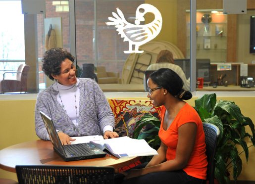 Monica Jones & Student in the Black Cultural Center