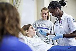 Nursing students at work and study