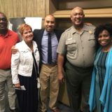 Carl Thomas '78, Jackie Collier '80, Seyram Selase '06, National Park Ranger, and Dr. Alicestyne Turley