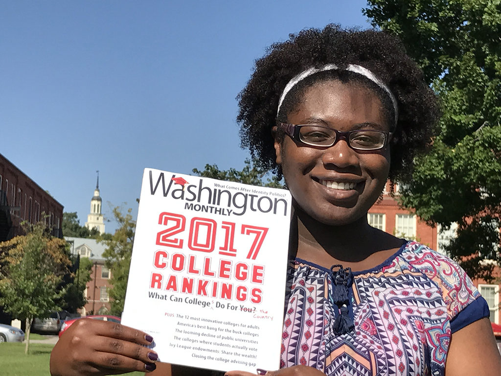 Student with Washington Monthly 2017