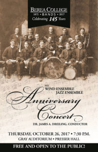 Wind Ensemble and Jazz Ensemble anniversary concert flyer