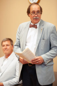 Steve Connelly speaking at the Middletown Consolidated School historical marker ceremony