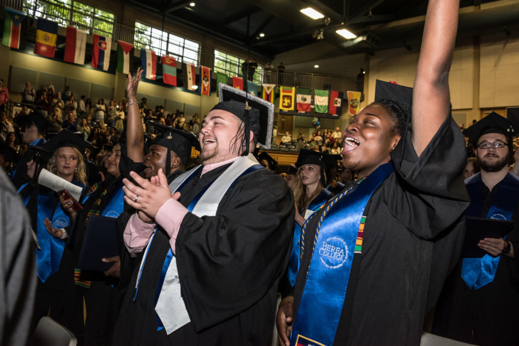 Graduates celebrating in Seabury Center