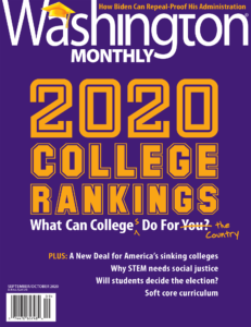 Washington Monthly 2020 College Rankings Cover